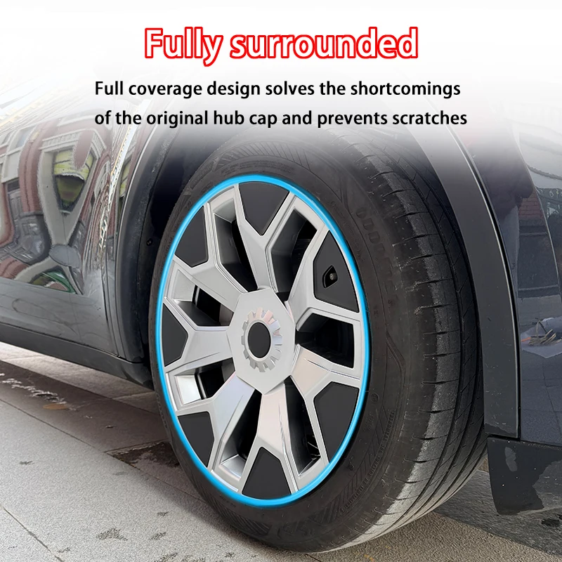 For Tesla Model YL 2026 4PCS 19 Inch Hub Cap Performance Replacement Wheel Hubcap Right&Left Wheel Cap Full Rim Cover Accessorie
