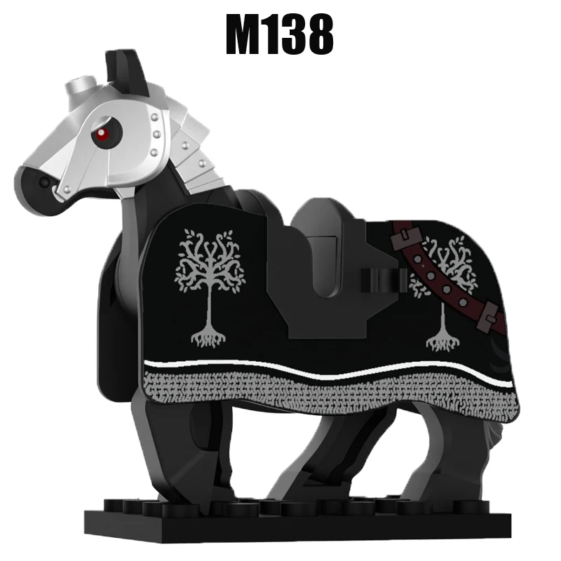 Medieval Military Castle War Horse Building Blocks Green Dragon Forest Wolf Bat Lion Knight War Warrior Accessories Bricks Toys view 6