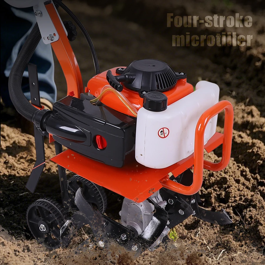 Cultivator 4 Stroke/2 Stroke Multi-function Rotary Tiller Machinery Compact Micro Tiller for Home Garden and Small