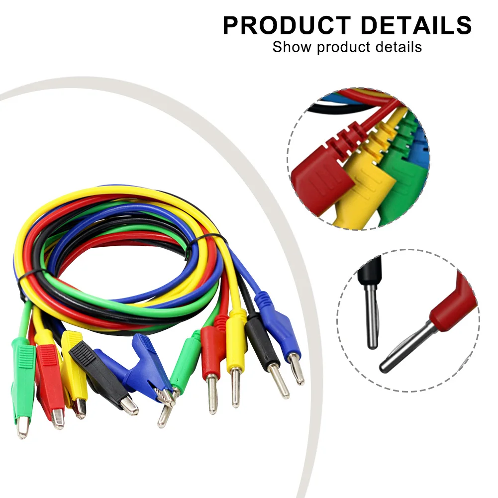 

Работа по электротехникам, банан для кабеля «крокодил», кабели лабораторного оборудования для электрического тестирования, полная длина, 1 м