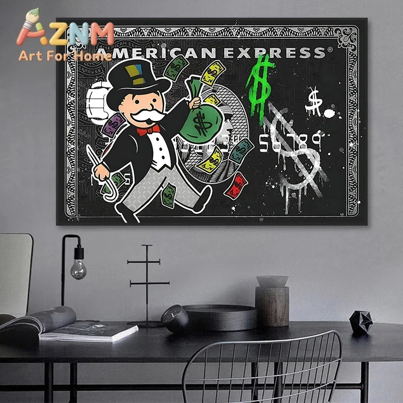 Alec Monopoly Express Canvas Posters and Prints Vintage Graffiti Painting Wall Art Picture Cuadros Home Decoration No Frame