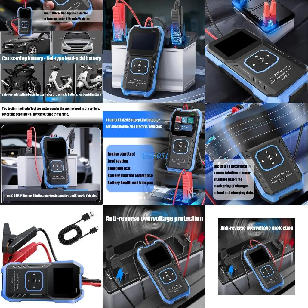 

E15A Real Time Battery Condition Monitor Detector For Car Trucks And Electric Bikes