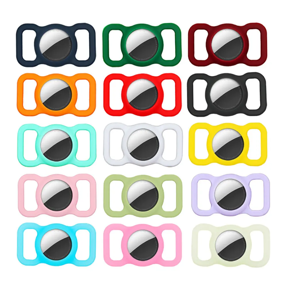 Apple Airtag 케이스에 대 한 1 조각 개 고양이 목걸이 GPS 파인더 Apple Air 태그 추적기 케이스에 대 한 다채로운 빛나는 보호 실리콘 케이스