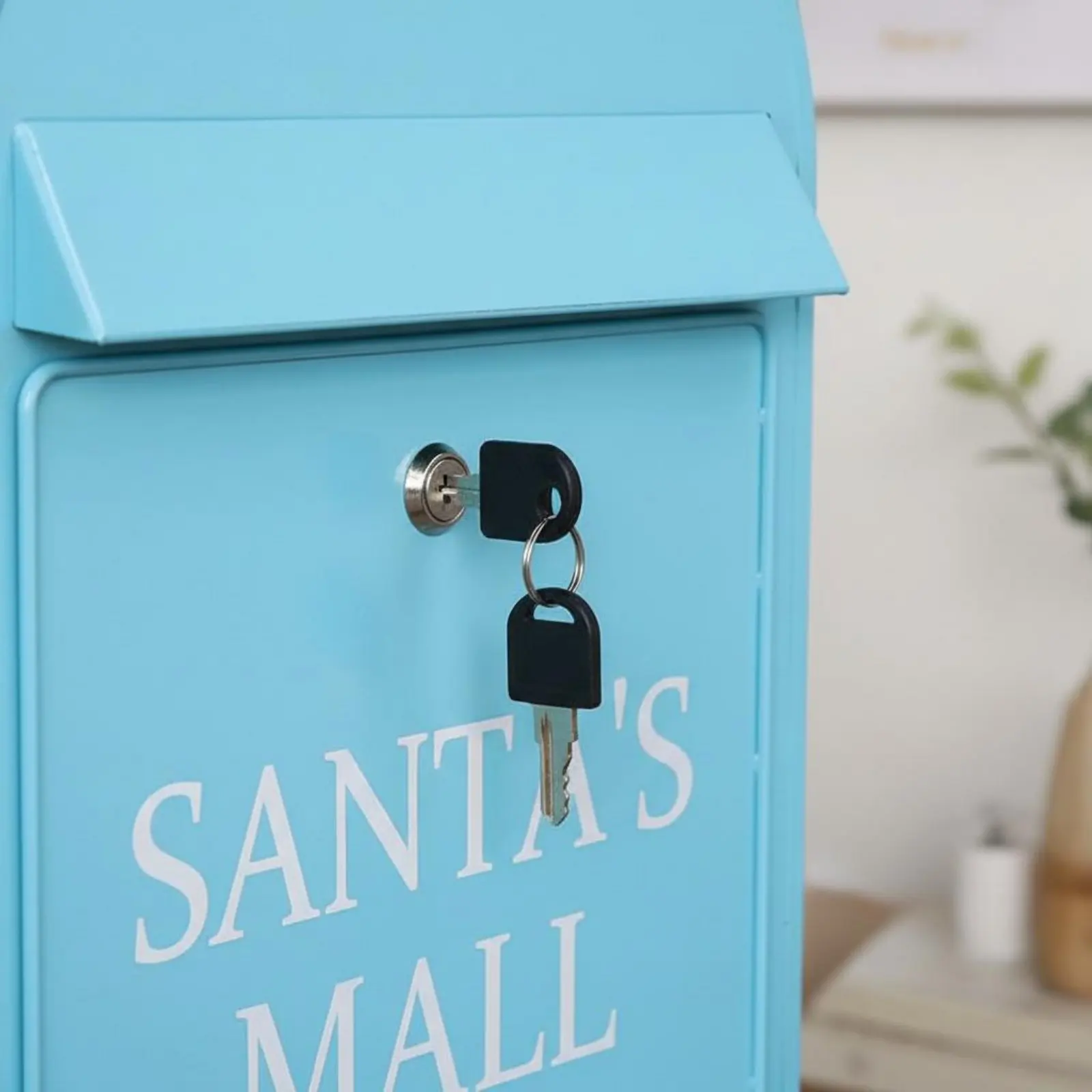 Vintage Metal Mailbox Commercial Display Wall Hung Post Box Letter Holder Lockable Lid House Decor Handmade for Event Decoration