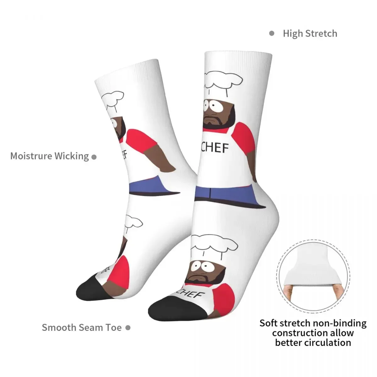 South Park - Chef Socks Harajuku High Quality Stockings All Season Long Socks Accessories for Man\'s Woman\'s Birthday Present