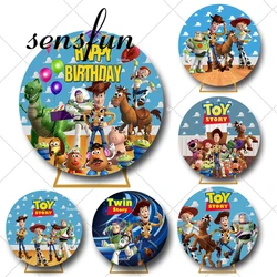 11 Options Toy Story Circle Backdrop for Photography Baby Shower Boys Happy Birthday Party Photo Round Shape Background Cover