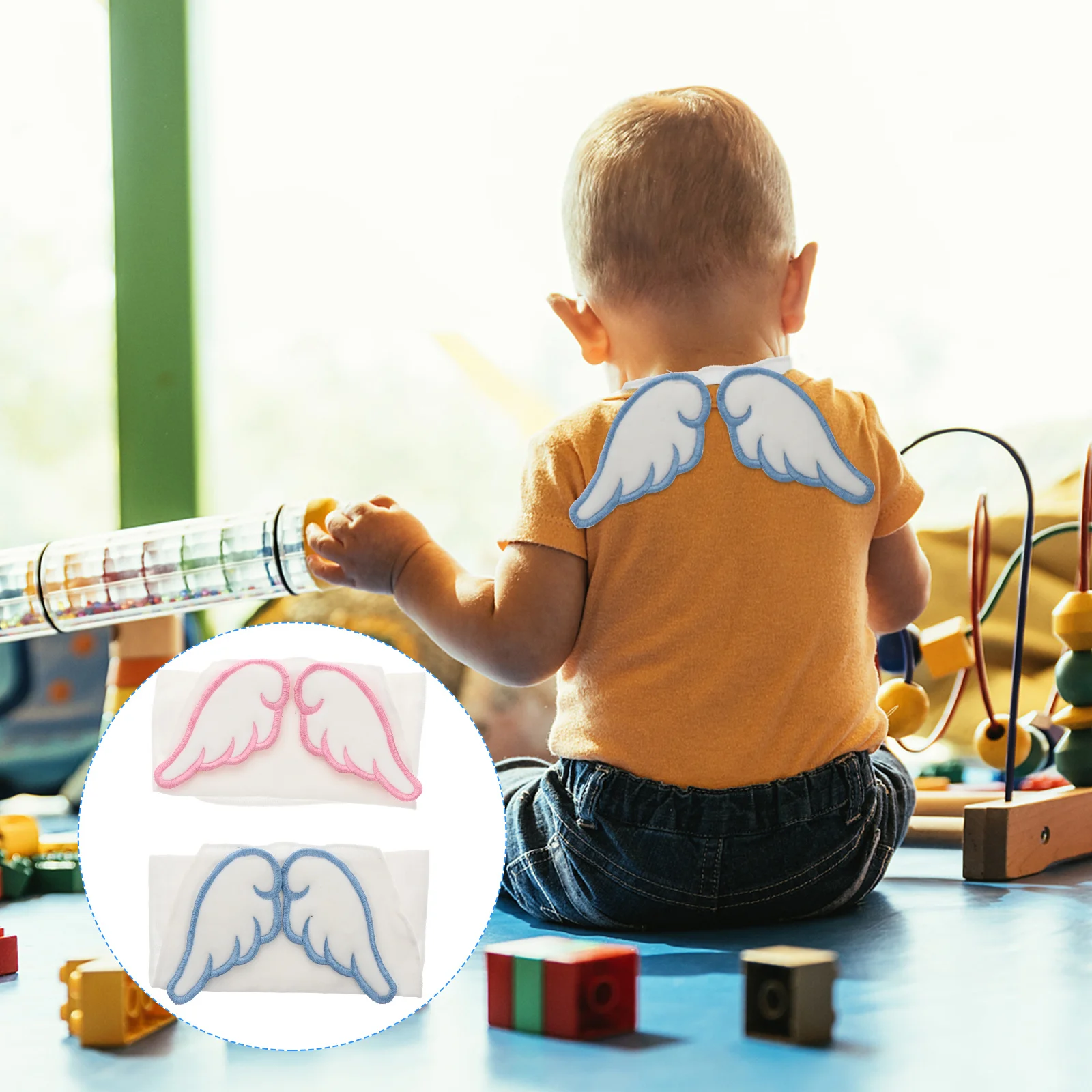 

2Pcs Angel Wings Cotton Sweat Towel Pads Soft Breathable Multi-Layer Baby Sweat Absorbent Towels Infant Back Absorbent Towel