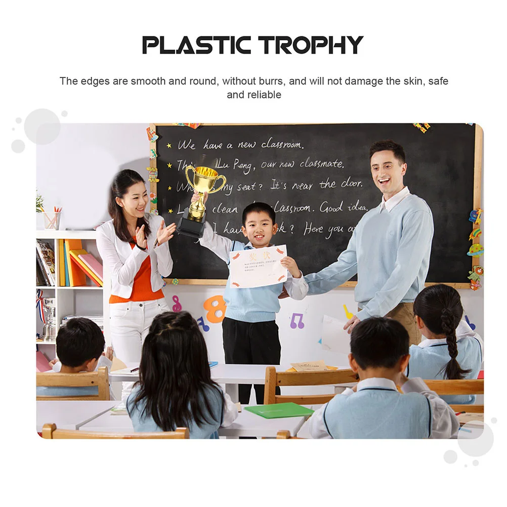 

Plastic Trophies for Kids Children Golden Award Mini Small Trophy Plastic Gold Kids Competition Reward Prop Toy