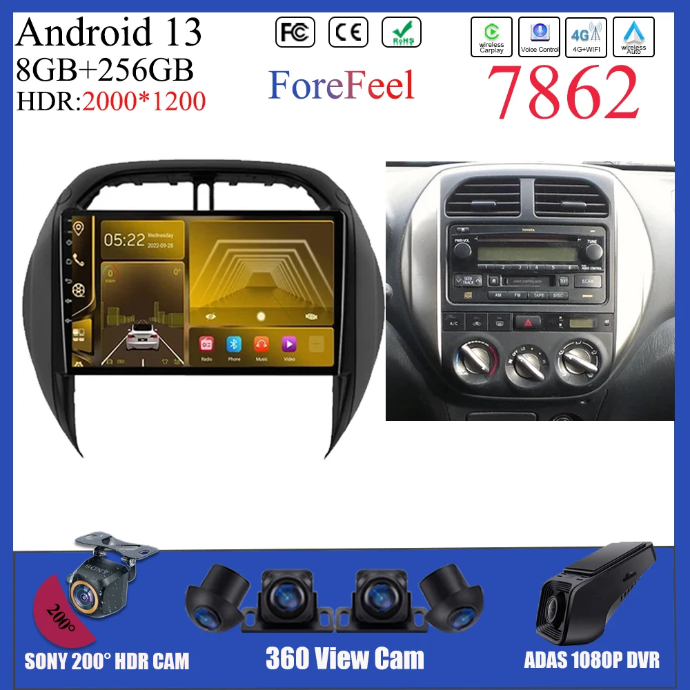 

Auto 5G Wifi Stereo 7862 For Toyota RAV4 2 CA20 CA20W XA20 2003 - 2005 Radio Screen Multimedia Video Player Navigation No 2din