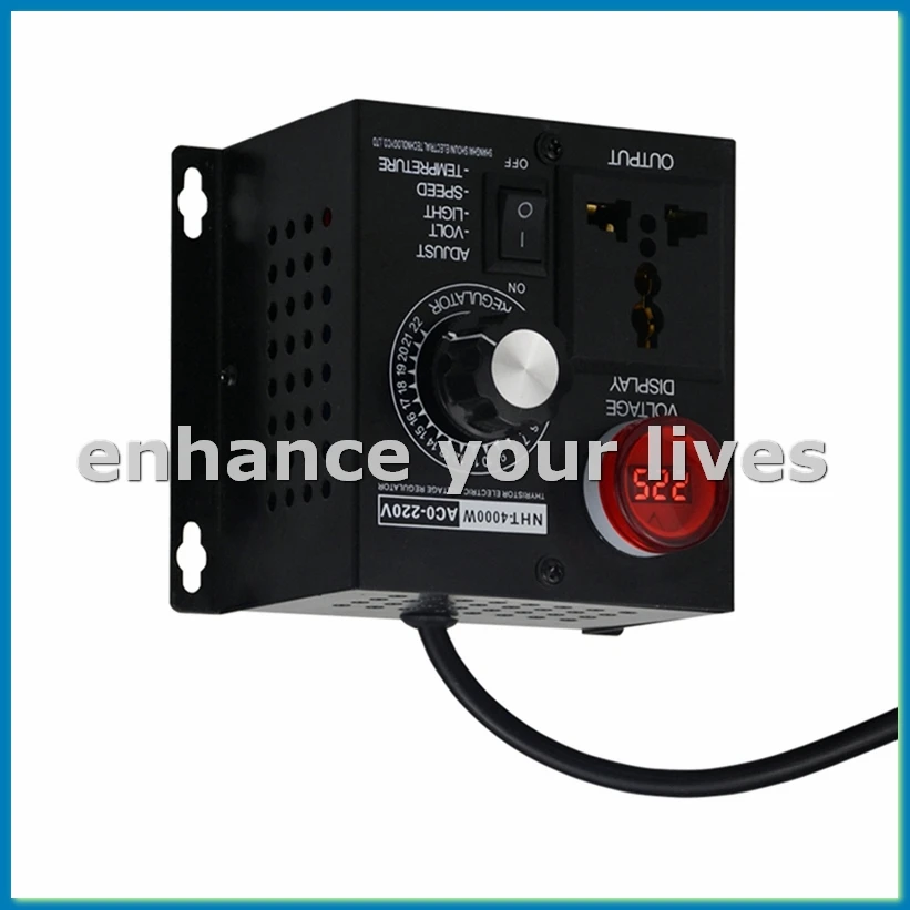 4000W Voltage Regulator Portable Speed Adjustable Voltage Regulator Compact Variable Voltage Controller EU Plug-A79U