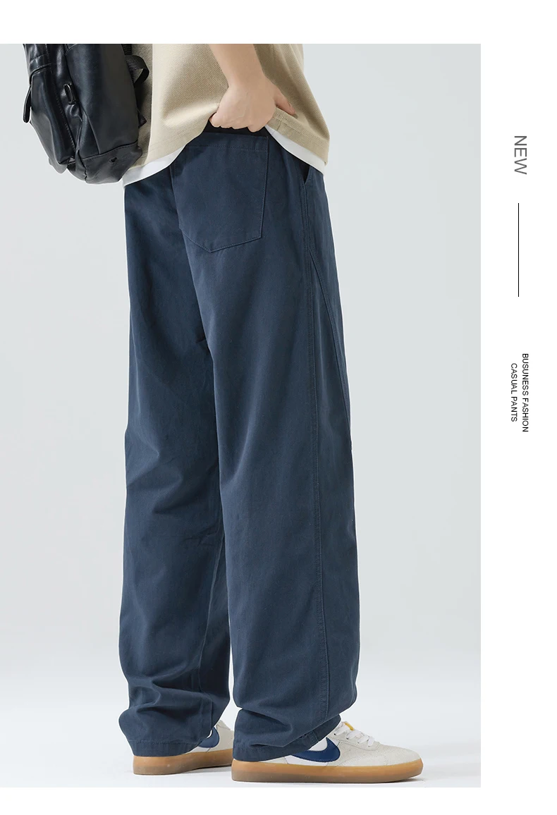 Bequeme Herren-Baumwollhosen | Frühling Sommer Gerade Geschnittene Weite Hose | Lässige Weite Hosen für den Alltag S-4XL – Detail 7