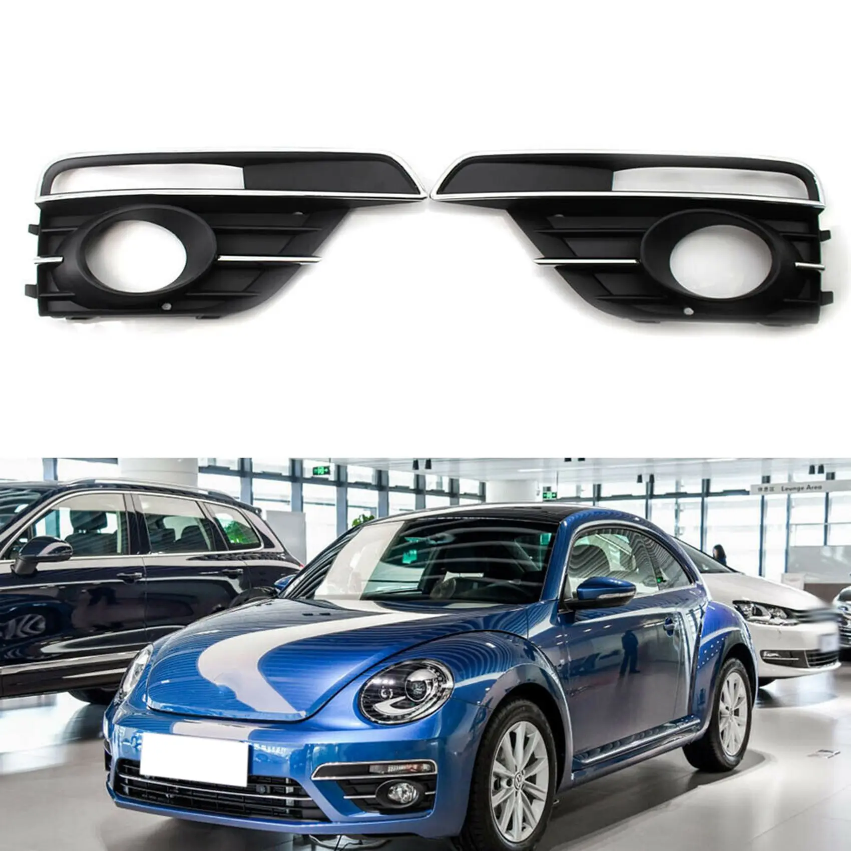 Car Front Bumper Fog Light Bezel Fog Lamp Grille Cover for-Beetle 2016-2019 5C5854662J Right