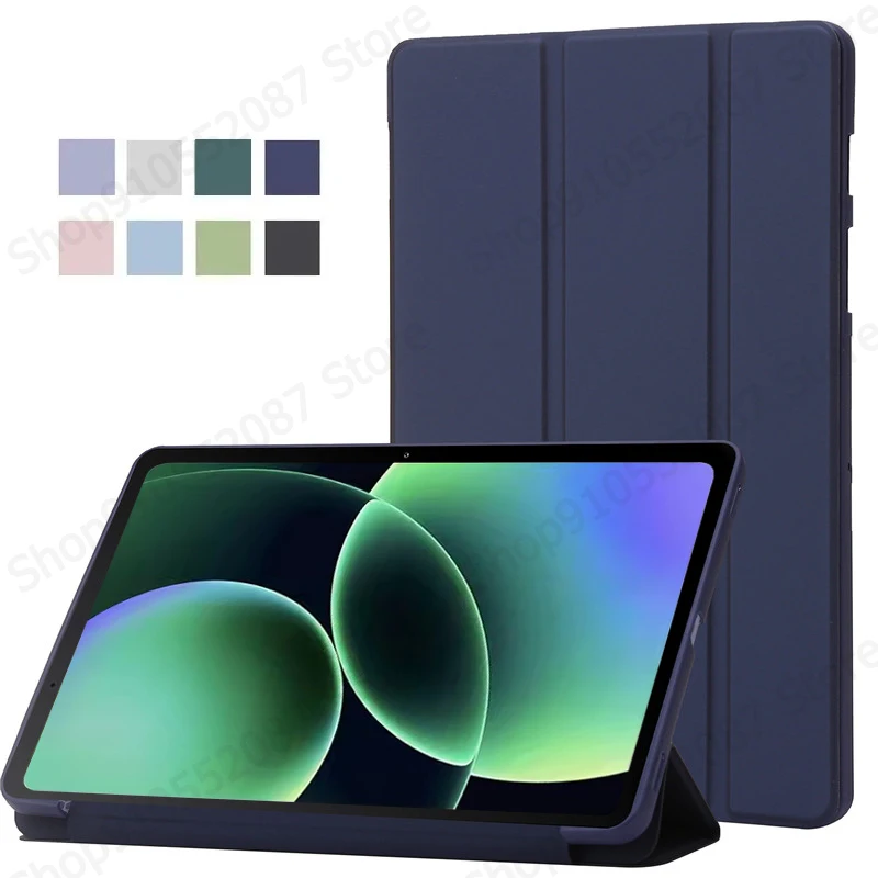 

Чехол Funda для Xiaomi Pad 8, 11,2 дюйма, тройной складной чехол из искусственной кожи, мягкая задняя подставка для планшета, чехол для Xiaomi Pad 8 Mi Pad 8 2025, чехол 11,2 дюйма