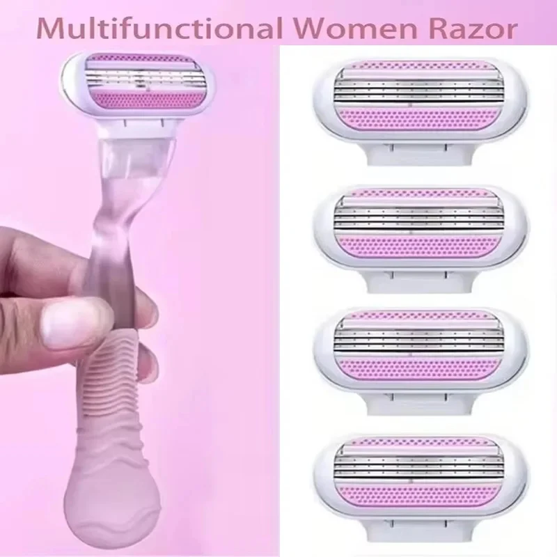New Women Safety Razor 3-layer Stainless Steel Manual Beard Shaving Blades Body Hair Bikini Underarm Thigh Shaver Shaving