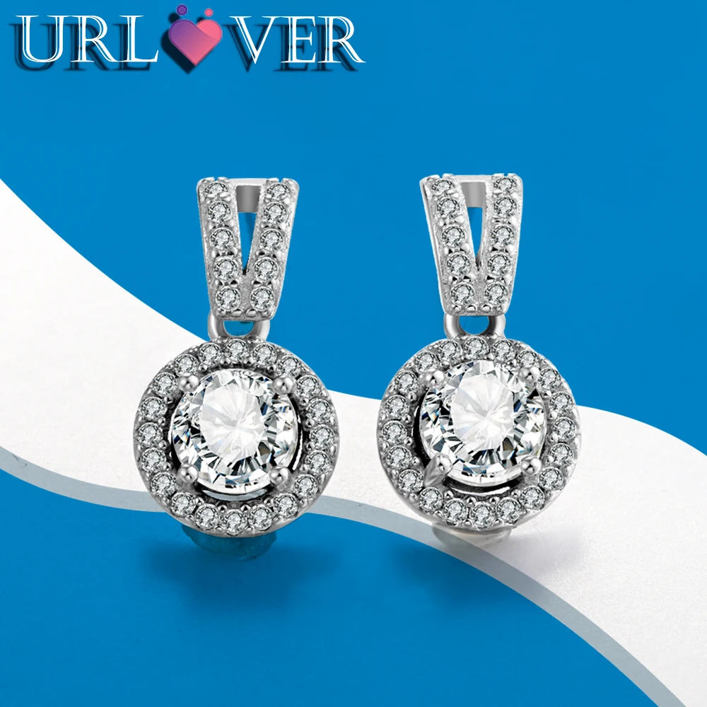 

URLOVER 0.5ct D Color Moissanite Earring 925 Sterling Sliver Sparkling Diamond Drop Earring for Women Wedding Engagement Jewelry