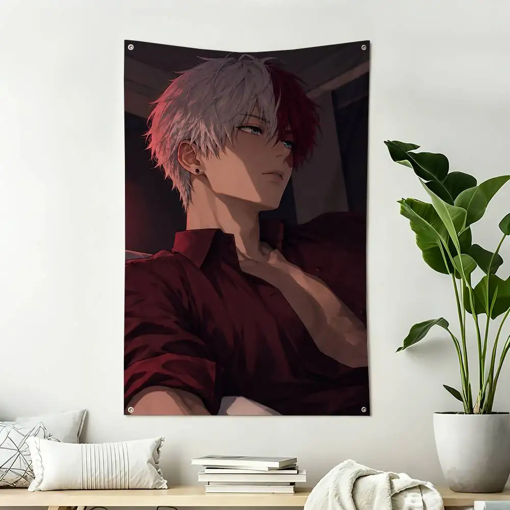 S-Shoto Todoroki My Hero-A Vertical Flag Tapestry Wall Hanging Indoor Outdoor Home Decor