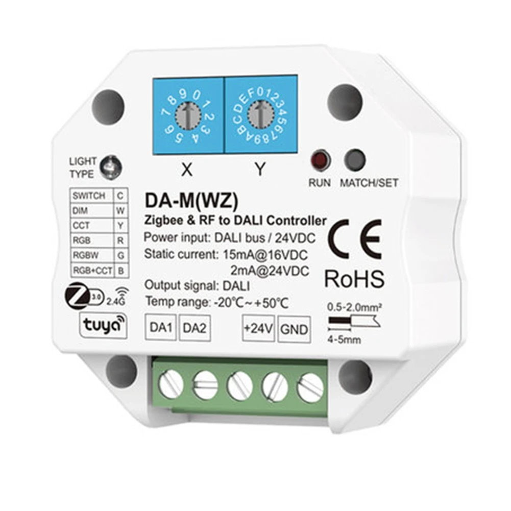 Tuya WiFi Zigbee for DALI Converter Dimmer Controller DC 24V DIM CCT RGB RGBW RGB&CCT Strip Smart Life APP Da-M(WZ)