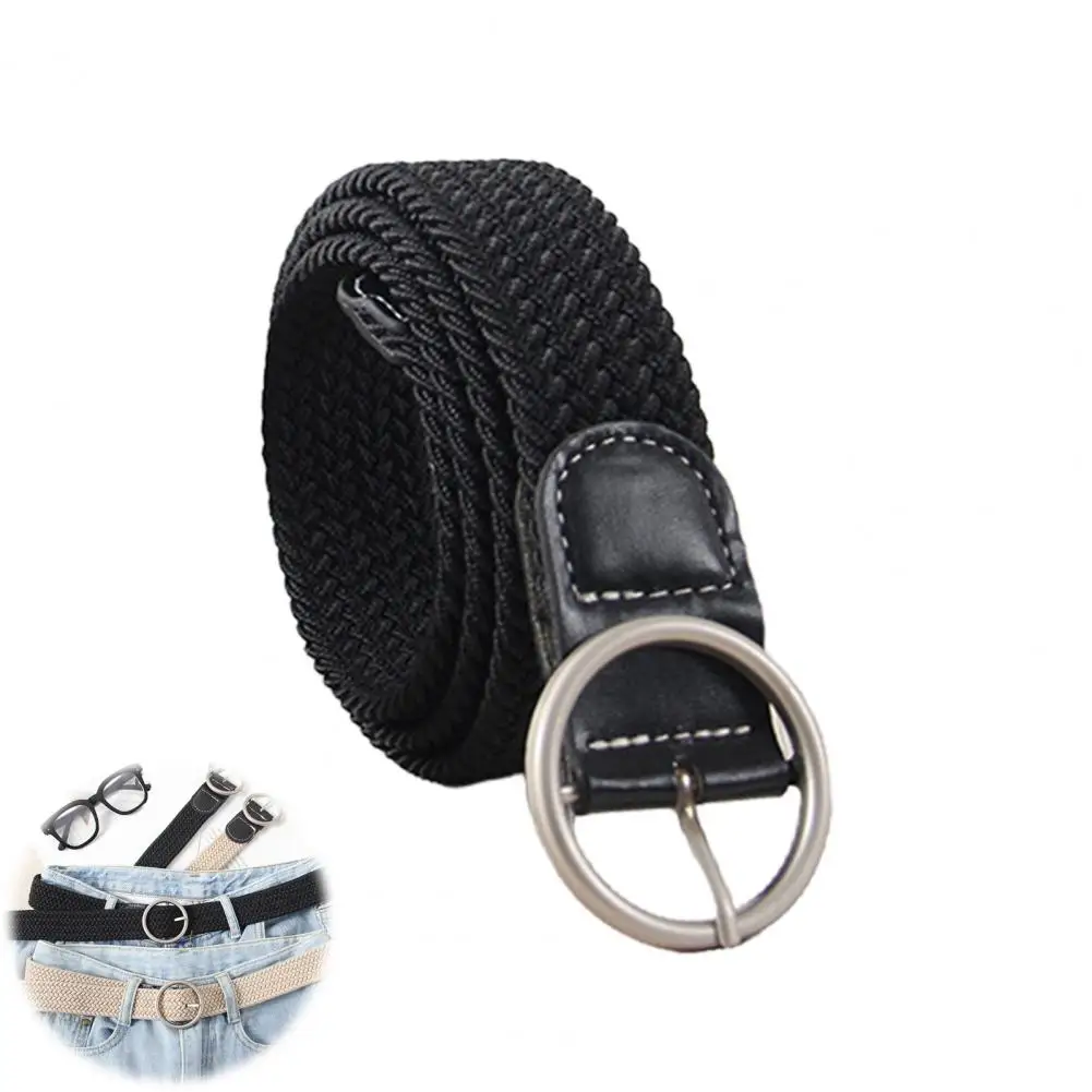 Canvas Belt Women Canvas Jeans Belt No Punch-free Design Wear-resistant Braided Waistband Adjustable Dress Shirt Tops Accessory