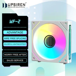 UPSIREN WF-2 Magic Color Wireless Stitching Computer heat dissipation fan,4pin PWM Large Air Volume/ 47.2CFM/800-1800RPM/30dBA