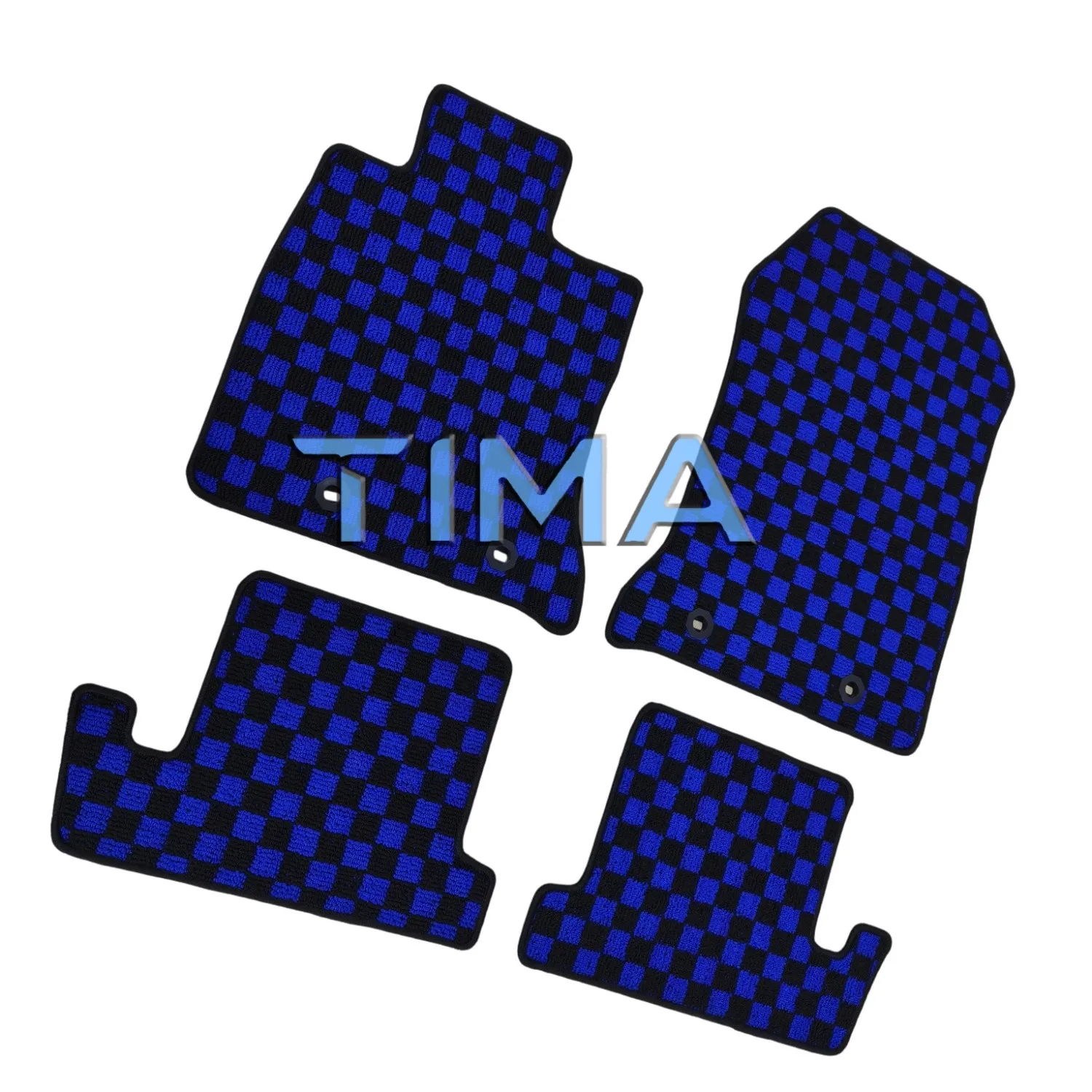 JDM Checkered Stylish Car Mats Set checkered car decor 4PCS For 22-25 Toyota GR86 Left Hand Driveor
