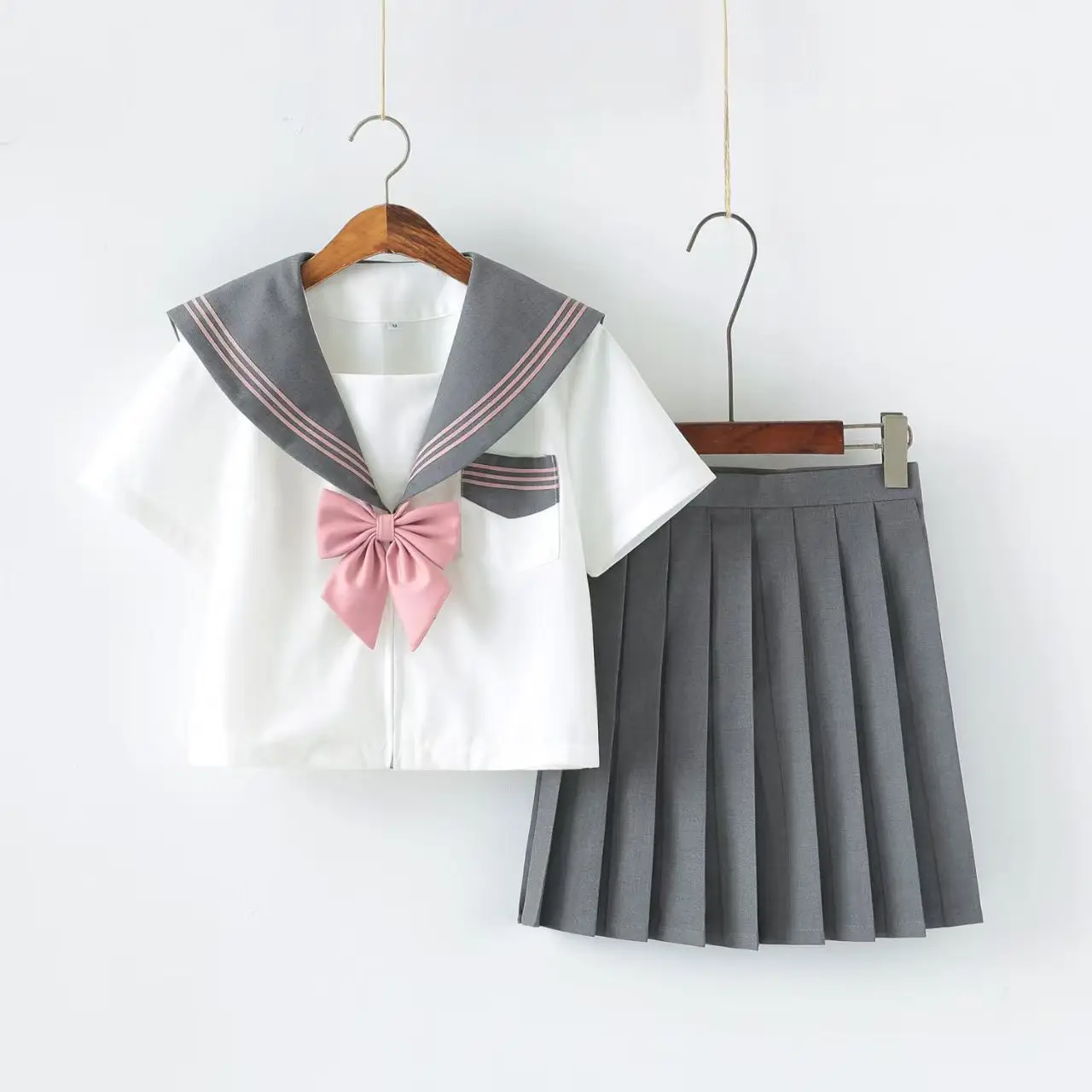 Set gonna orm della scuola superiore een Abito da marinaio con risvolto Completo da studente per adolescenti Sle giapponese per tutte le stagioni