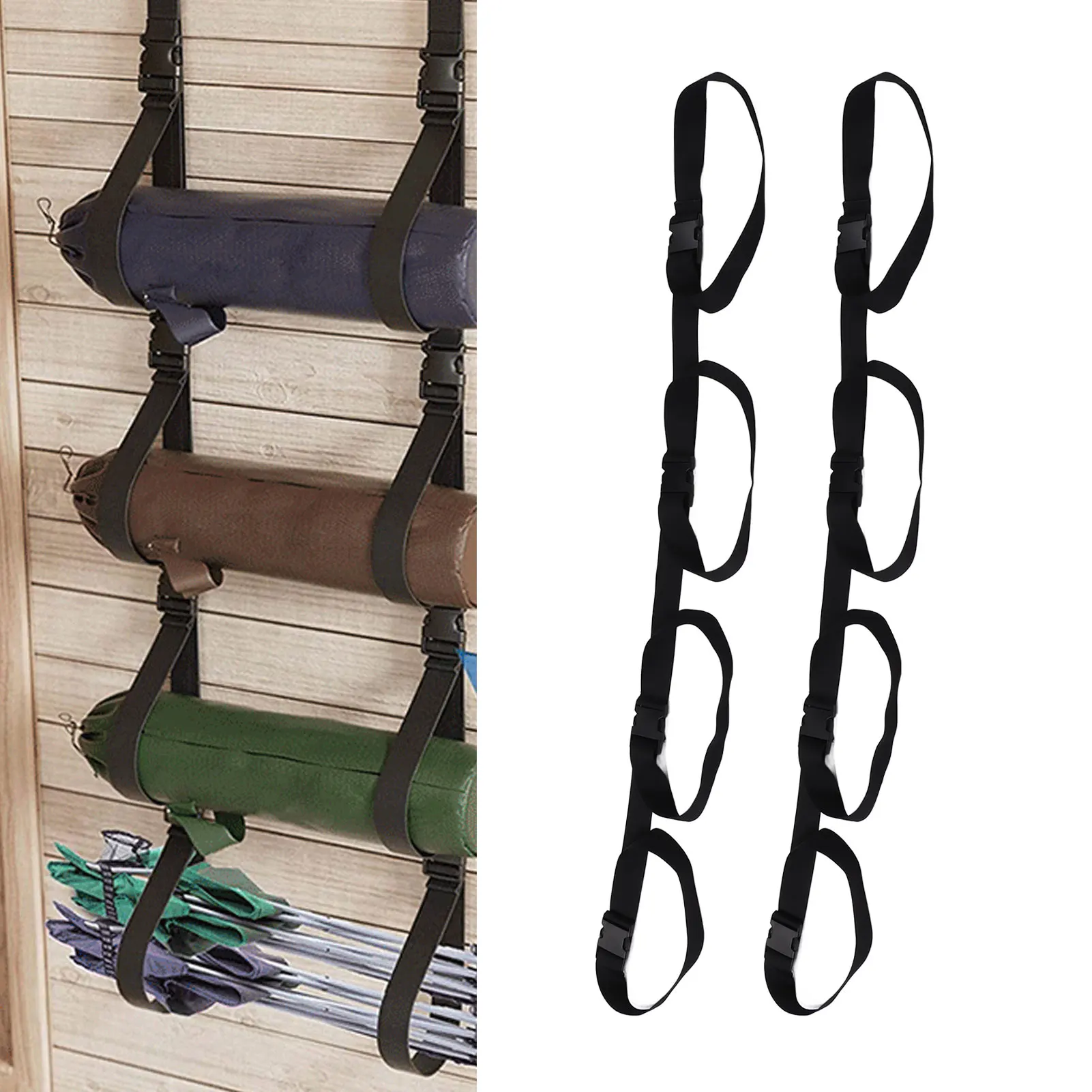 

2 Pcs Camping Chair Wall Storage Adjustable Garage Wall Storage Straps Multifunctional Wall Garage Storage Straps