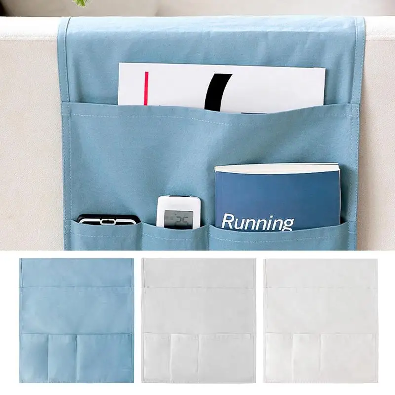 ที่วางแขนเก้าอี้รีโมทคอนโทรลผ้าแคนวาสกันลื่นที่วางแขนเก้าอี้แคดดี้มี5ช่องสำหรับเก็บของที่วางแขนโซฟาห้องนั่งเล่น