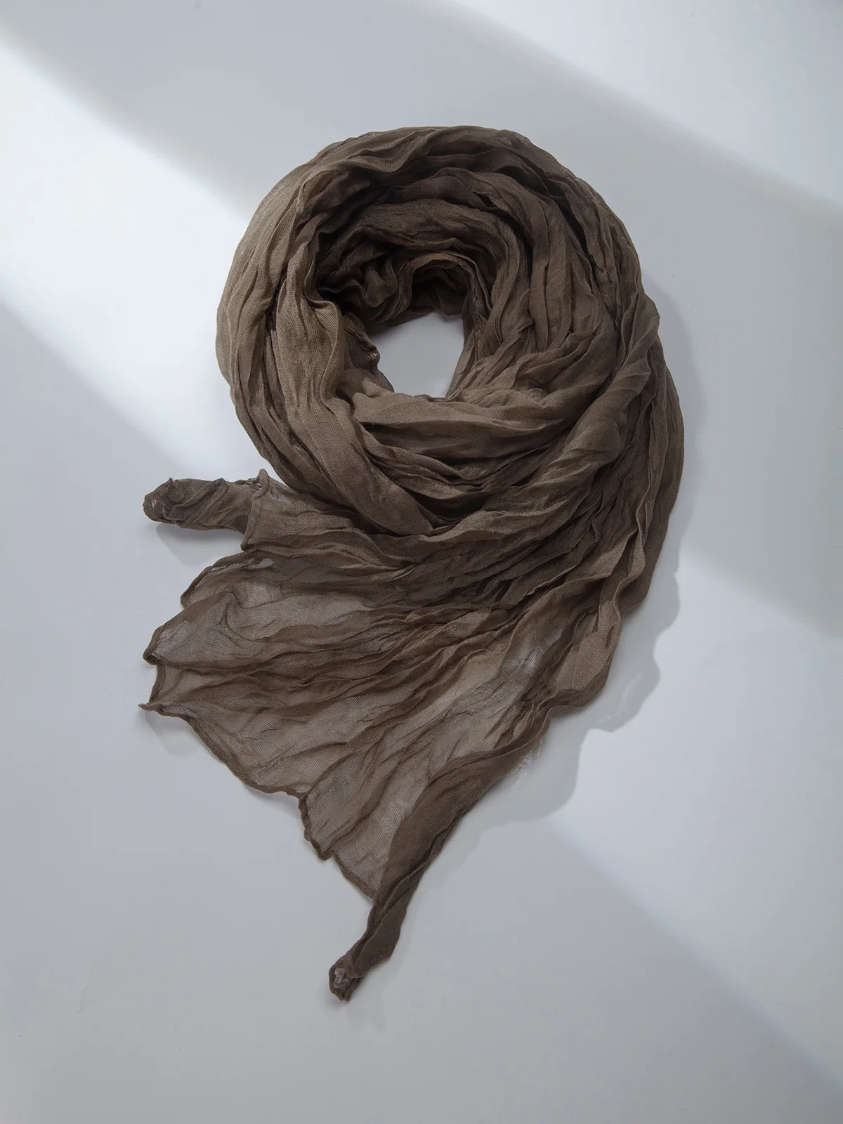 Flexdeepve Cotton Linen Pleated Thin Scarf Series Neck Scarf Shawl