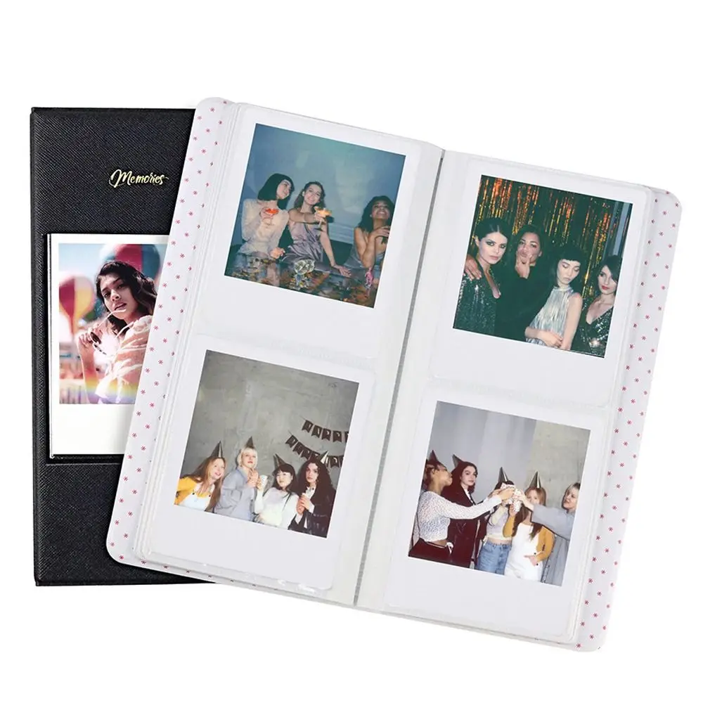 64 Taschen Fotoalbum Sofortbildkamera 5 Zoll Bild Aufbewahrungskoffer Stempel Ticketbuch für Polaroid 600/Fujifilm Instax W210/W300
