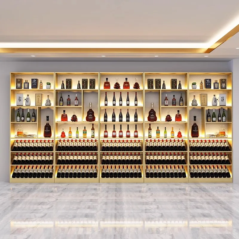 Wine Shelf Display Rack Winery Baijiu Foreign Wine Shelf Wine Cellar Shelf Floor-to-ceiling Cabinet