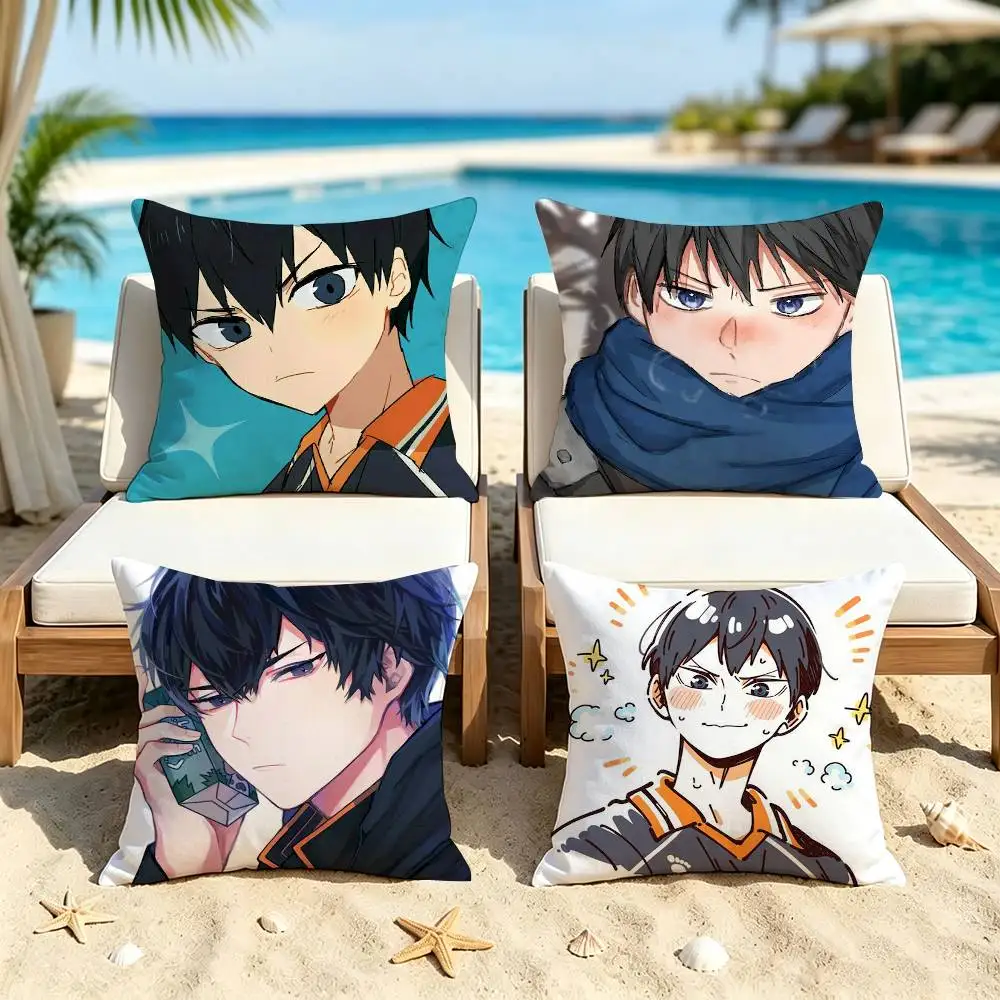 Haikyuu Tobio Kageyama Square Double-Sided Printed Pillow Case Sofa Cushion Cover Bedroom Bedside Decor