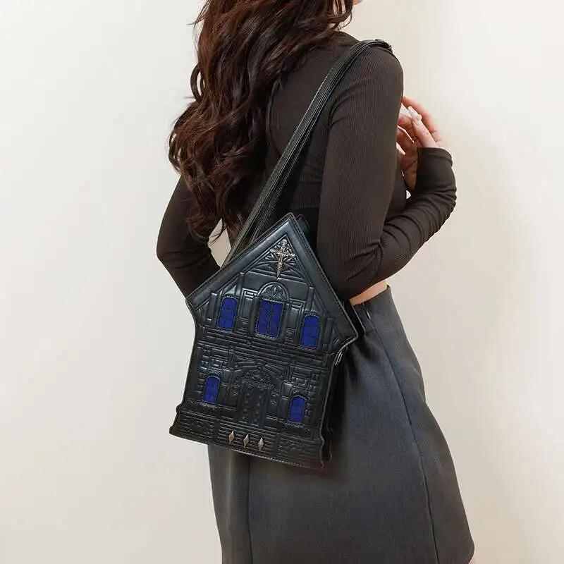 Готические сумки с перекрестными заклепками для женщин, 3D индивидуальный дизайн, сумка через плечо Y2K, сумка через плечо из искусственной кожи, праздничный кошелек, подарок для девочек