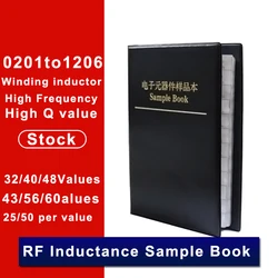 Inductor de Chip RF de alto valor Q, Kit de libro de muestras 0201, 0402, 0603, 0805, 1206, 5%, inductancia de bobinado Smd de alta frecuencia