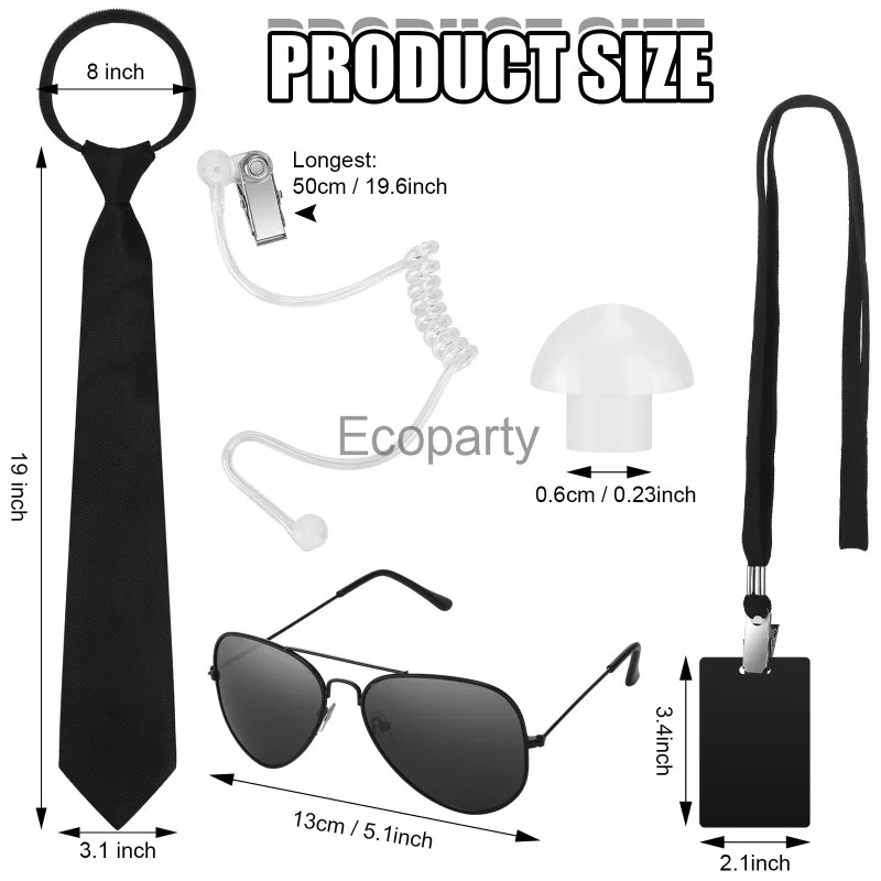Men in Black Halloween Costume: The Ultimate 5-Piece Spy Prop Set for  Authentic Party Transformation