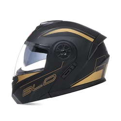 Casco de motocicleta de doble visera abatible hacia arriba, Casco de carreras Modular, certificado por DOT