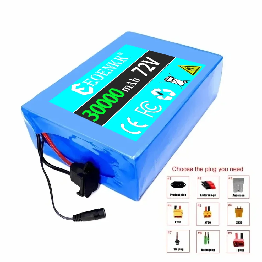 New-72V 00Ah 20S4P 21700 lithium battery pack 1000W-3000W High Power 84V electric bike motor electric  battery Free charger