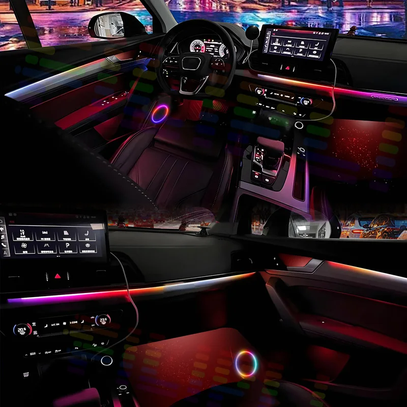 22 In1 for BMW X4 series F26 G02 Car LED Ambient Lamps Colorful Atmosphere Lights Auto Interior Neon Strip 64 RGB Lighting 12V