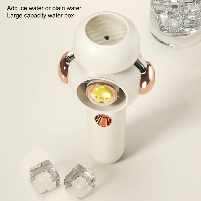 USB Rechargeable Handheld Misting Fan Lovely Atomization Function Small Pocket Mist Fan 500mAh