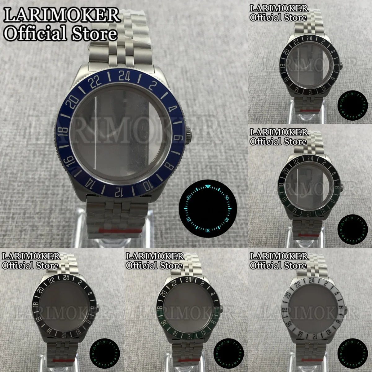 Domed Sapphire Glass Tactical Frog FX-Diving Silver 40mm Case Blue Green Luminous Bezel Stainless Steel Strap Fit NH35 PT5000