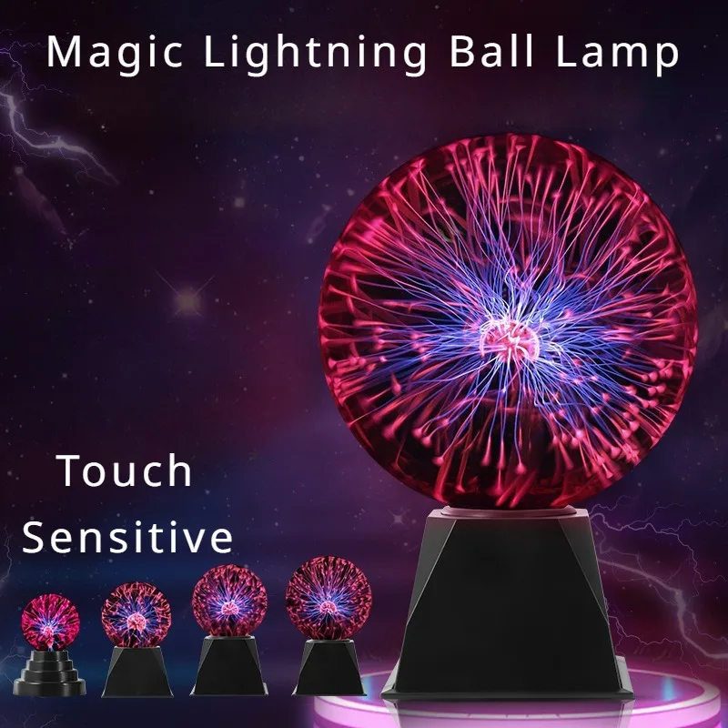 

Magic Plasma Ball Lamp Stage Lights LED Atmosphere Night Light Touch Sensitive Glass Plasma Light Bedroom Decor Kids Gifts