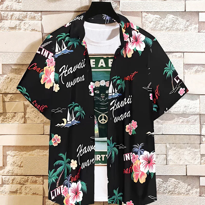 Extra-large size men\'s summer new Print plus size men\'s shirts casual loose personality man shirts for men 13XL 12XL