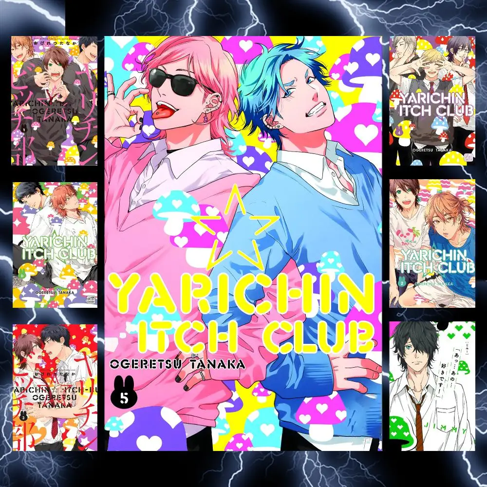 Póster autoadhesivo de BL Anime Y-Yarichin Bit Club, póster artístico de pared HD impermeable de PP para dormitorio, cafetería, gimnasio, decoración del hogar, regalo