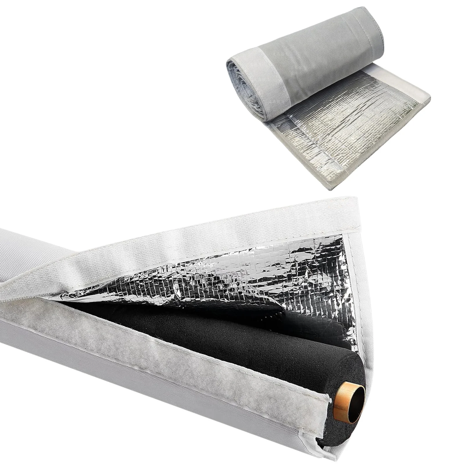 3 Layers Copper Pipe Insulation Cover Oxford Fabric Pipe Insulation Sleeve with Adjustable Straps Hook And Loop Fastener
