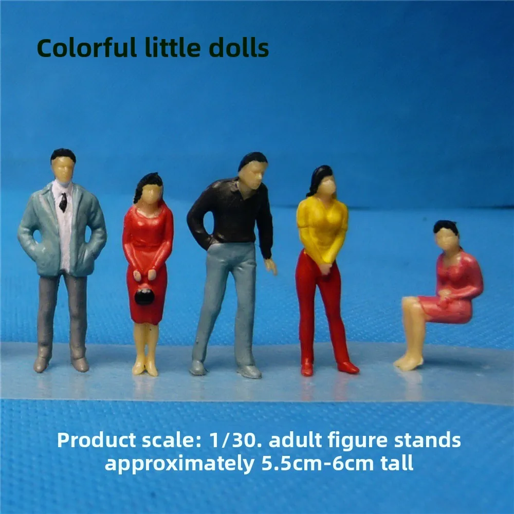 100pcs 1:200/1:100/1:150/1:75/1:50 Scale Model Building People Figures Mixed Color Colorful Passengers Train Scenery