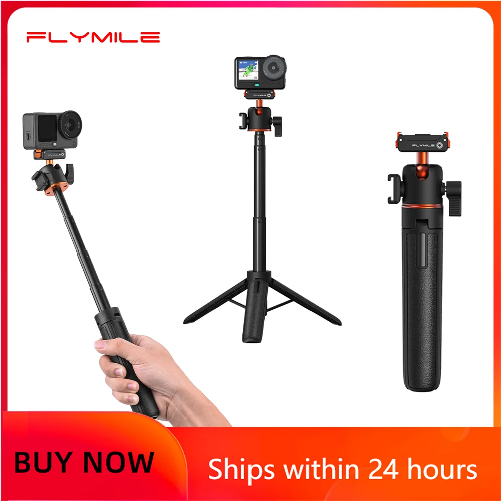 Flymile Action 6 Schnellwechsel-Basis Ausziehbarer Selfie-Stick Creator Live-Video Vlgo Zubehör für DJI OSMO Action 6 Griff