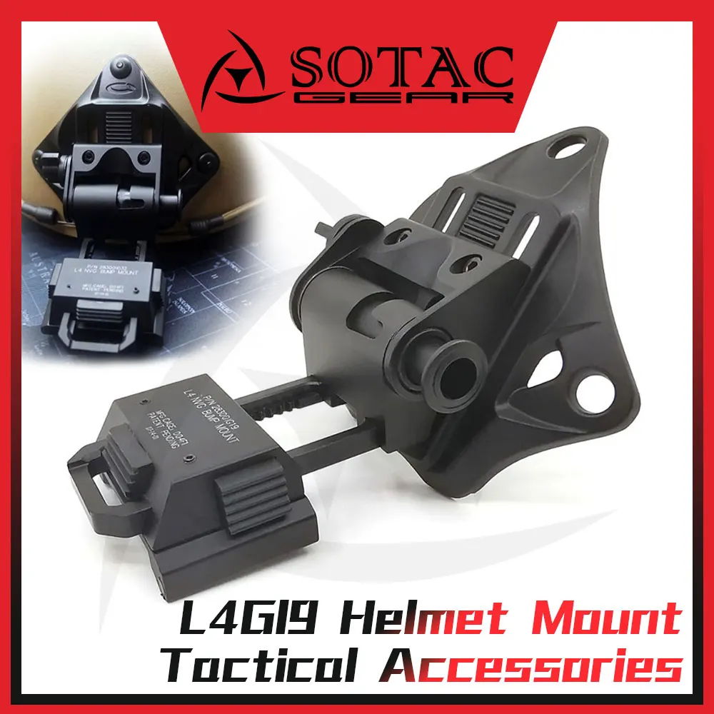 

Tactical L4G19 Helmet Mount with J arm Base for PVS-15 PVS-18 NVG Helmet Adapter Bracket Weapon Hunting Accessories