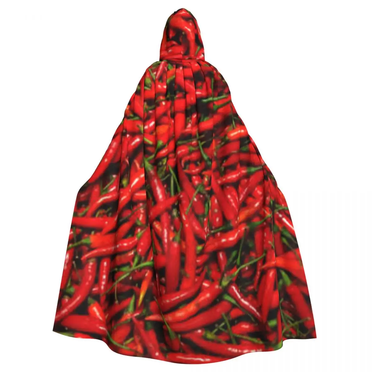 Adult Vampire Cape Hooded Robe Red Hot Chillies Halloween Cloak Full Length Cosplay