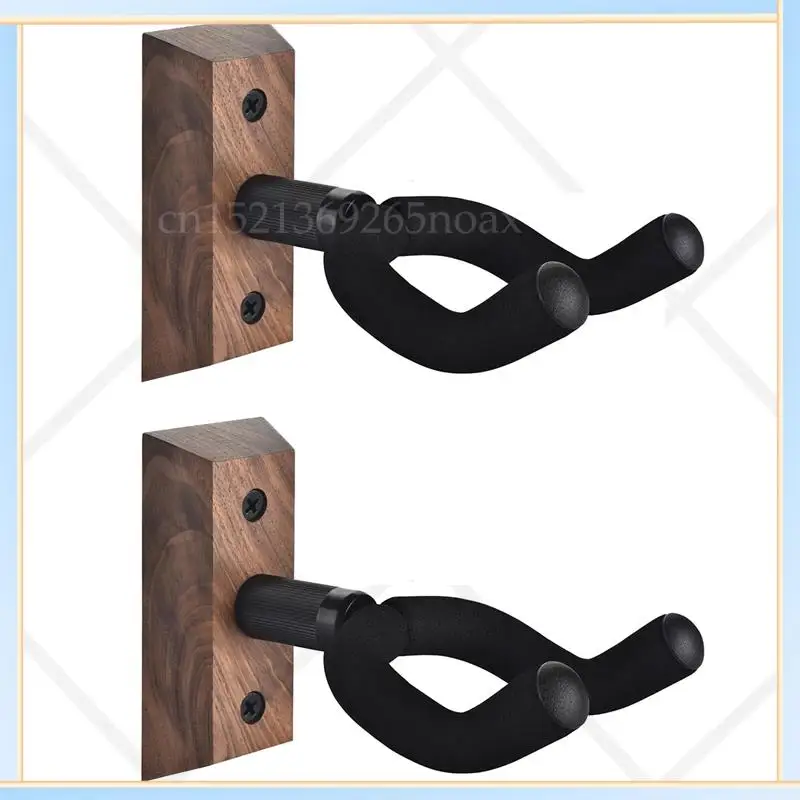

-SPOR 8PCS Guitar Wall Mount, Guitar Hook, Walnut U-Shaped Guitar Hanger Wall Mount Stand For Acoustic, Electric Guitar, Bass