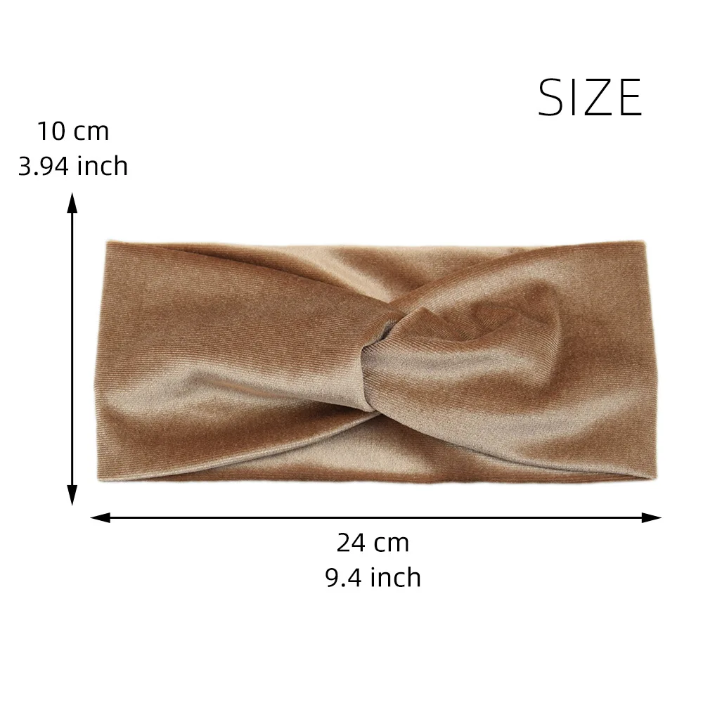 European and American style Golden Velvet Cross Headband For Women Wide Hairbands Yoga Wash Face Headwrap Lady Hair Accessories