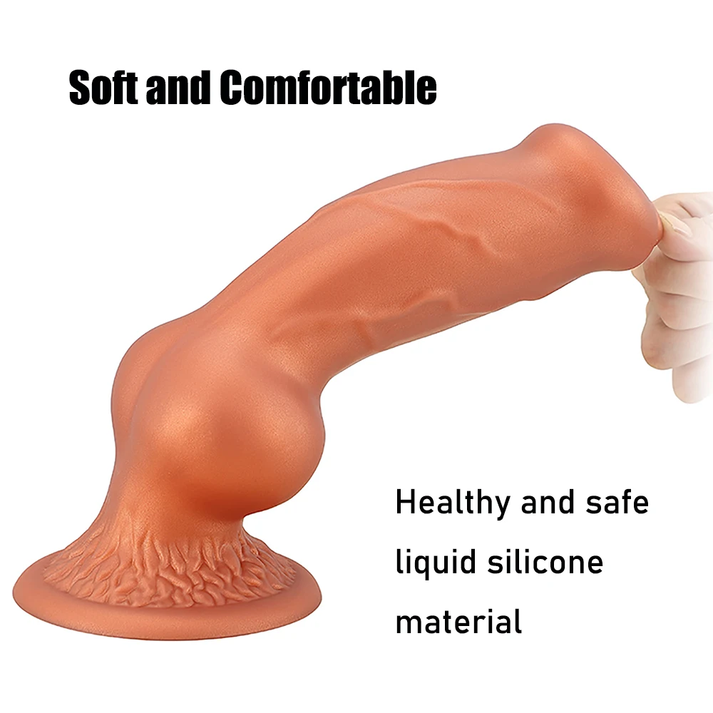 Oversized Liquid Silicone Dog Dildos Anal Plug Soft Penis Anal Dilator Stimulate Vagina Anus Animal Phallus Butt Plug Sex Toys